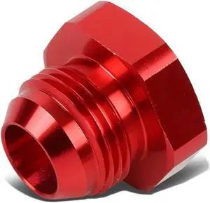 DNA Motoring FT-1-9012-12-RD 12AN AN-12 3/4" Flare Bolt Aluminum Anodized Nut Plug Lock Fitting Adapter (Red)
