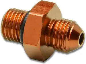DNA Motoring FT-4904-001-GD 4AN Anodized T-6061 Aluminum Gold Straight Oil Line Fitting Adapter