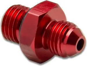 DNA Motoring FT-4904-002-RD 4AN Anodized T-6061 Aluminum Straight Red Oil Line Fitting Adapter (M12 X 1.5 Thread Pitch)