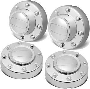 DNA Motoring ZTL-Y-0129 For 2011 to 2016 Ram 3500 Dually 4Pcs Full Set Alcoa Wheel Rim Center Hub Caps Front + Rear Chrome 12 13 14 15