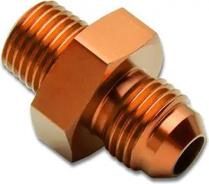 DNA Motoring FT-4906-002-GD 6AN Anodized T-6061 Aluminum Gold Straight Oil Line Fitting Adapter