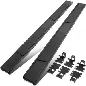 For 2018 to 2021 Jeep Wrangler JL Unlimited 4-Door Pair of 6 Inches Matte Black Finish Side Step Nerf Bar Running Boards 19 20