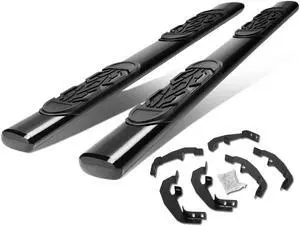 For 2019 to 2021 Chevy Silverado GMC Sierra Crew Cab Pair Powdercoated Mild Steel 6'' OD Oval Side Step Nerf Bar Running Board