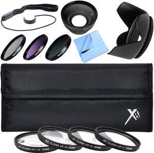 Xit Pro UV CPL FLD Lens Filter + Close-Up Macro Deluxe Accessory Kit for 58mm Filter
