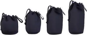 Vivitar Neoprene Lens Pouch 4-Pack includes 4.5" + 6" + 8" + 10" Pouches w/ Hook