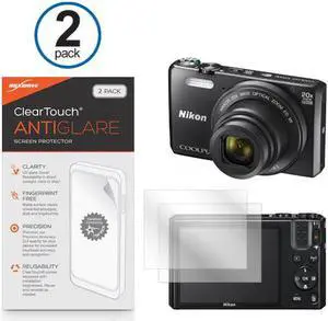 Nikon Coolpix S7000 Screen Protector, BoxWave [ClearTouch Anti-Glare (2-Pack)] Anti-Fingerprint Matte Film Skin for Nikon Coolpix S7000