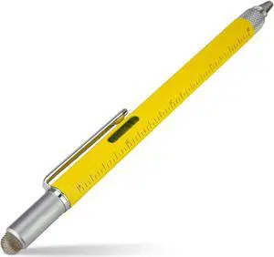 Stylus Pen, BoxWave [Universal EverTouch Builder Stylus] Fiber Tip Stylus Built in Level, Ballpoint, Rule for Smartphones and Tablets