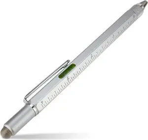 Stylus Pen, BoxWave [Universal EverTouch Builder Stylus] Fiber Tip Stylus Built in Level, Ballpoint, Rule for Smartphones and Tablets