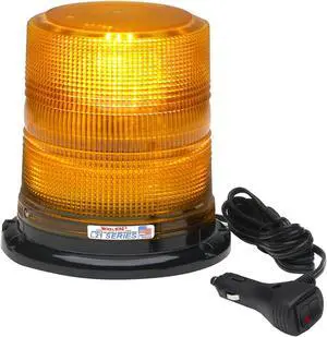 Whelen Engineering L21 Series Beacon, Amber, High Dome, Magnetic Mount, 12 VDC, Model# L21HAM