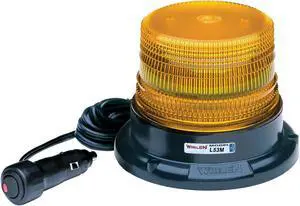 Whelen Engineering L53 Series Beacon, Amber, Magnetic Mount, 12 VDC, Model# L53AM
