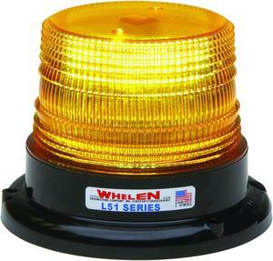 Whelen Engineering L51 Series Beacon, Amber, Permanent Mount, 12 VDC, Model# L51AP