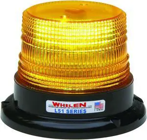 Whelen Engineering L53 Series Beacon, Amber, Permanent Mount, 12 VDC, Model# L53AP