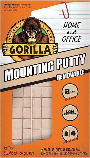 Gorilla Mounting Putty Removable Mounting Adhesive: 2 oz. /  84 squares (White)