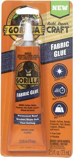 Gorilla Fabric Glue [Hem, Embellishment & Trim]: 2.5 oz. (Clear)