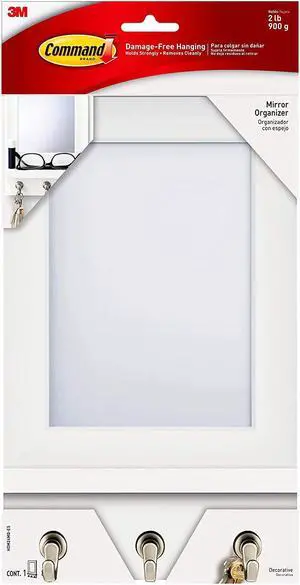 Command Mirror Organizer [Removable]: 6.8 in. x 11.2 in. (Quartz)