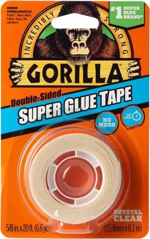 Gorilla Super Glue Tape [Double-Sided]: 5/8 in. x 60 ft. (Clear)