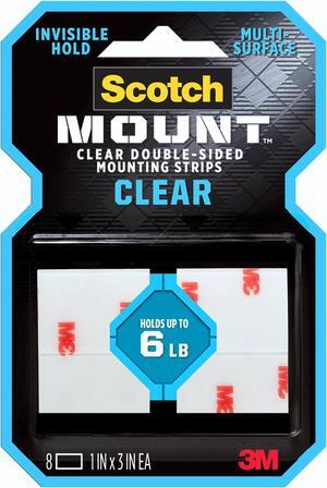 Scotch Mount Clear Double-Sided Mounting Strips: 1 in. x 3 in. (Clear) - OEM