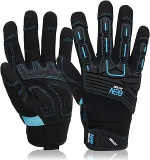 Muveen Impact Resistant Mechanic Gloves [DEX FIT NEO] (MG310G): large / 1 pair (Black)