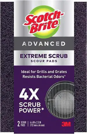 Scotch-Brite Advanced Extreme Scrub Scour Pads: 4.4 in. x 2-1/2 in. (Purple) *2-pack