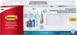 Command 5 Piece Bath Set [Removable]: 5 piece kit (Clear Frosted)