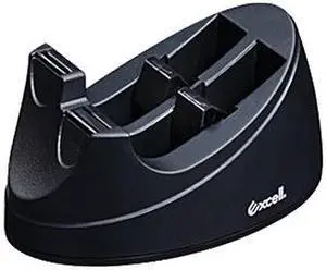 Excell Twin-Side Desk Tape Dispenser (EX-133BK): For two tapes up to 3/4" wide (Black)