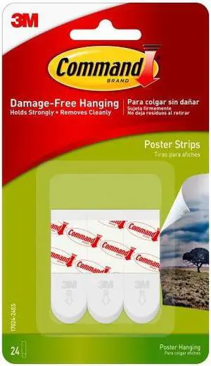 Command Small Poster Strips [Removable]: 24-pack (White)