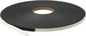 JVCC Low-Density PVC Foam Tape [Single-Sided, Closed Cell] (SCF-01): 3/8 in. x 75 ft. x 1/8 in. thick (Black)