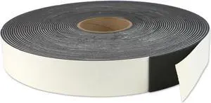 JVCC Low-Density PVC Foam Tape [Single-Sided, Closed Cell] (SCF-01): 2 in. (48mm actual) x 75 ft. x 1/8 in. thick (Black)