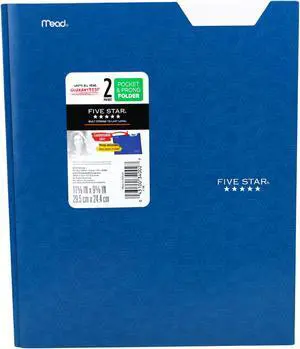 Five Star Pocket & Prong Paper Folder [Geometric Pattern]: 9 in. x 11 in. (Pacific Blue) *1 folder