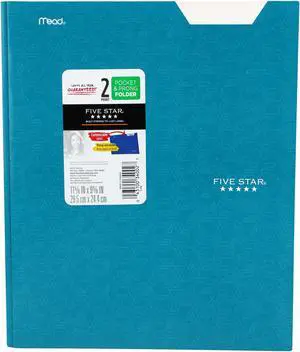 Five Star Pocket and Prong Folder [Geometric Pattern]: 9 in. x 11 in. (Teal)