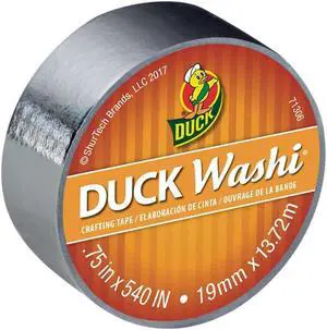 Duck Brand Washi Crafting Tape: 3/4 in. x 15 yds. (Metallic Silver)