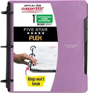 Five Star Flex 1" Customizable Hybrid NoteBinder: 10-3/4 in. x 10-3/4 in. (Amethyst)