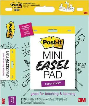 Post-it Super Sticky Mini Easel Pad: 15 in. x 18 in. / 20 sheets / 2-pack  **new (White) *20 sheets - OEM