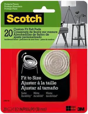 Scotch Custom Fit Felt Pads: 1-1/2 in. / 20-pack (Beige)