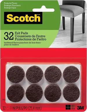 Scotch Felt Pads: 1 in. / 32-pack (Brown)