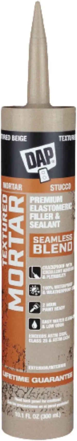 DAP Textured Mortar Premium Elastomeric Filler & Sealer: 10.1 fl oz. (Beige) - OEM