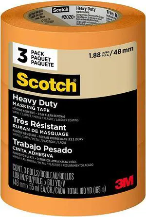Scotch Heavy Duty Masking Tape (2020+): 1.88 in. x 60 yds. (Orange) *3-pack