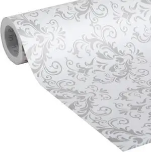 Duck Brand EasyLiner Removable Adhesive Shelf Liner: 20 in. x 15 ft. (Grey Damask)