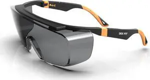 Muveen 2X Anti-Fog Over The Glasses Safety Glasses: Universal Size / Tinted Lens (Orange)