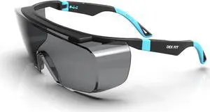 Muveen 2X Anti-Fog Over The Glasses Safety Glasses: Universal Size / Tinted Lens (Blue)