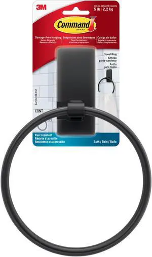 Command Towel Ring [Removable]: 1 ring (Matte Black)