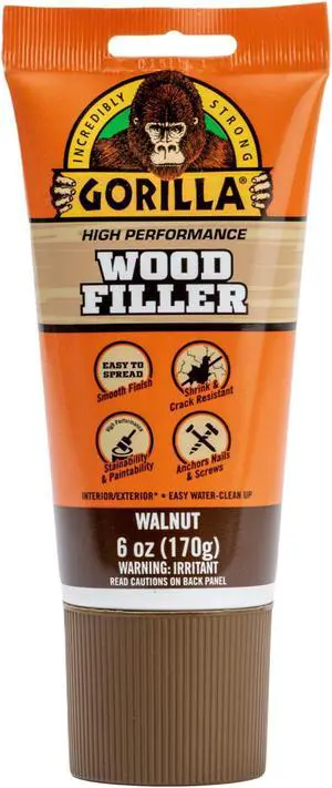 Gorilla High Performance Wood Filler: 6 oz. tube (Walnut)