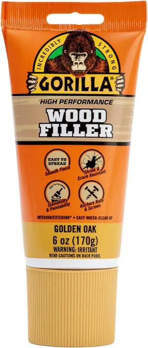 Gorilla High Performance Wood Filler: 6 oz. tube (Golden Oak)