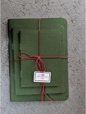 Antica Cartotecnica Ruled Notebooks Set: set of 3 books (Green)