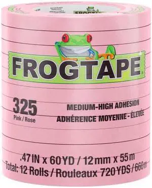 FrogTape 325 Pink Performance Grade Masking Tape [Medium-High Adhesion]: 0.47 in. x 60 yds. (Pink) *12-pack