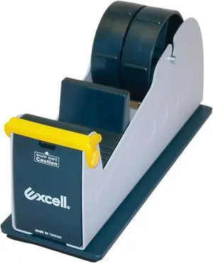 Excell EX-17 Steel Desktop Tape Dispenser [Padded Foam Base]: 2 in. width (Blue/Grey)