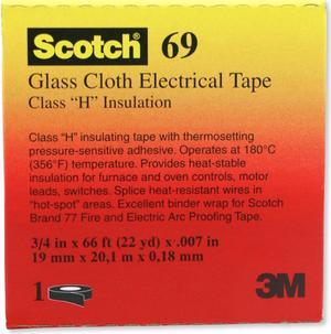 Scotch Electrical Grade Glass Cloth Tape [Silicone Adhesive] (69): 3/4 in. x 66 ft. (White) - OEM