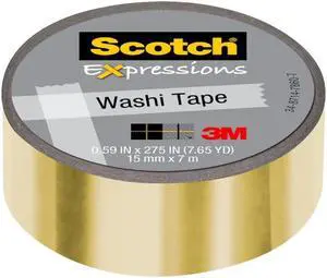 Scotch Expressions Foil Washi Tape: 0.59 in. x 393 in. (Champagne Foil)