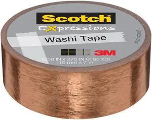Scotch Expressions Foil Washi Tape: 0.59 in. x 393 in. (Copper Foil)