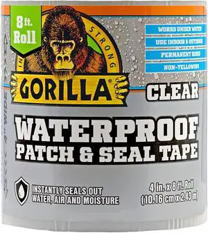 Gorilla Waterproof Patch & Seal Tape: 4 in. x 8 ft. (Clear)
